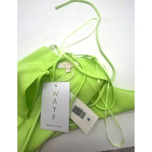WAYF Just Friends Lace Back Camisole, Citron, Sz. M - Picture 7 of 8